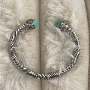 Silver and Turquoise Bangle Bracelet